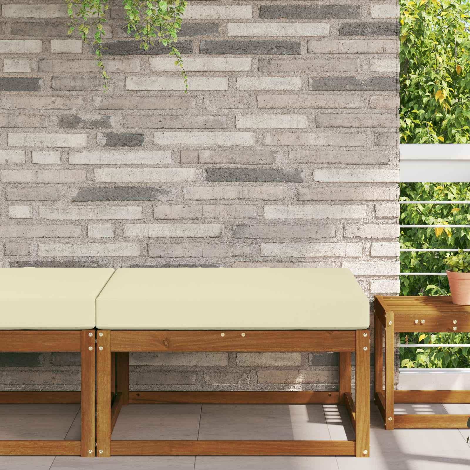 Udendørs Sofa Pude Creme 80 x 80 x 8 cm Polyester billede