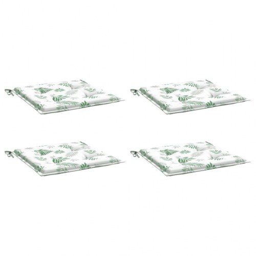 Stolehynder 4 stk. - 40×40×4 cm i oxfordstof med bladmønster