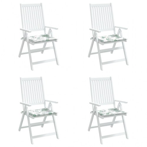 Stolehynder 4 stk. - 40×40×4 cm i oxfordstof med bladmønster