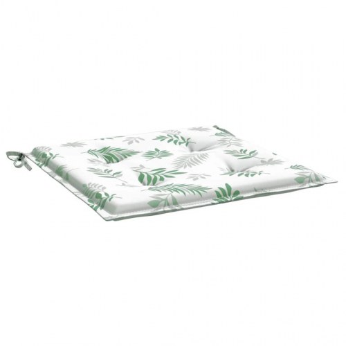 Stolehynder 4 stk. - 40×40×4 cm i oxfordstof med bladmønster