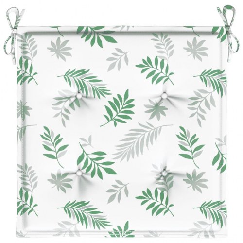 Stolehynder 4 stk. - 40×40×4 cm i oxfordstof med bladmønster