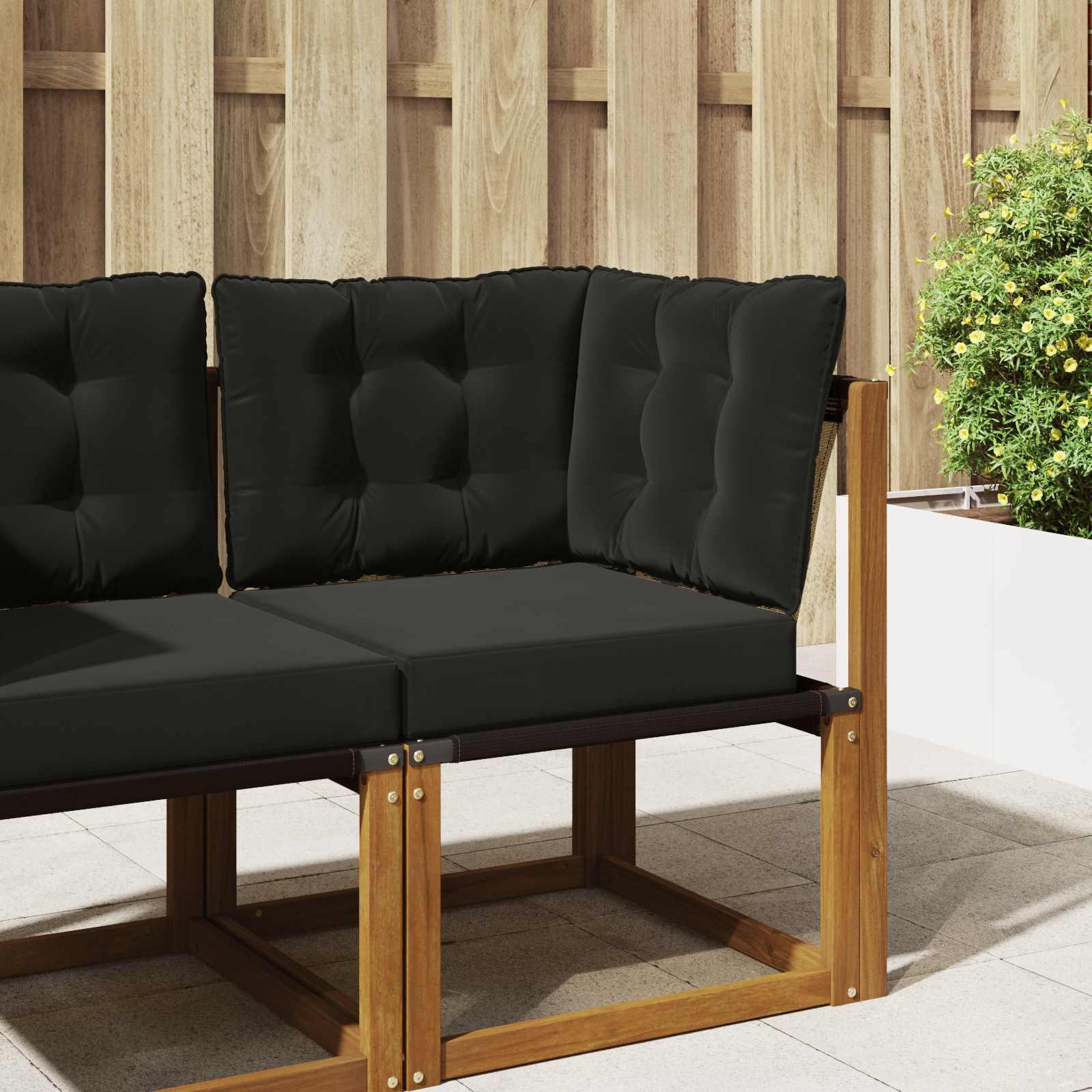 Udendørs Sofa Pude 3 stk Sort Polyester billede