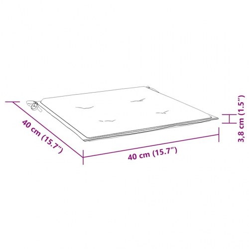 Hynder til havestol - 4 stk. 40 × 40 × 4 cm, oxfordstof, ternet sort