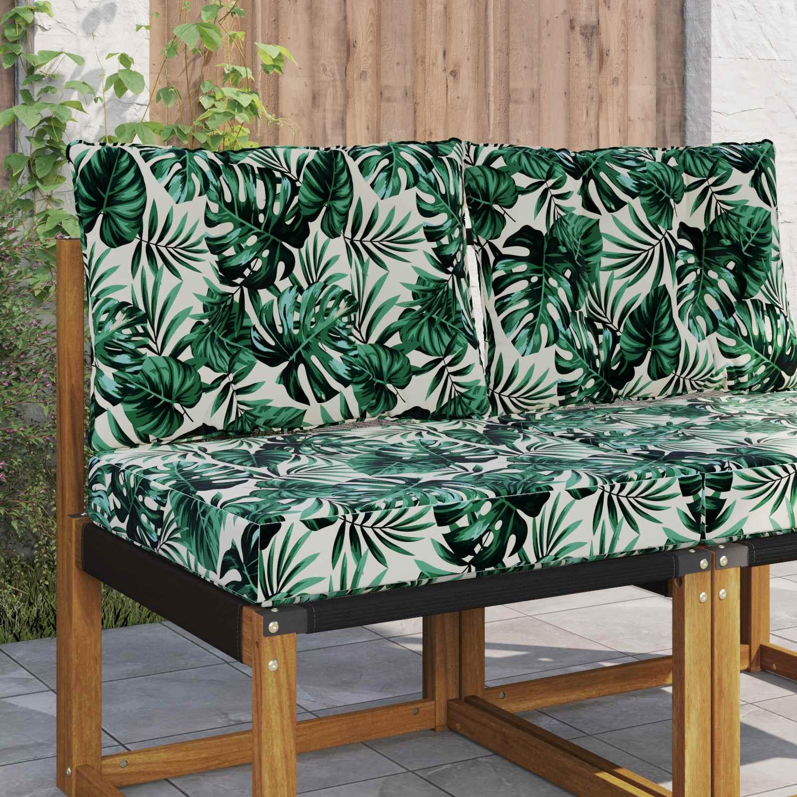 Udendørs Sofa Pude 2 stk Bladmønster Polyester billede