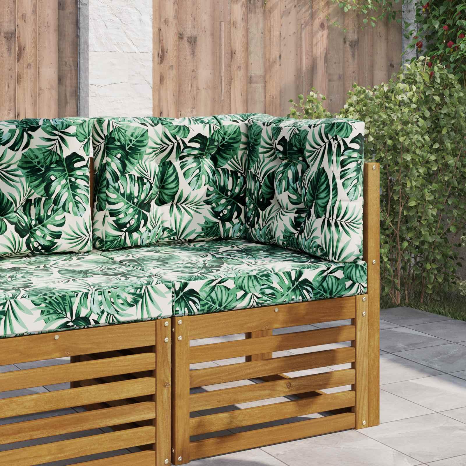 Udendørs Sofa Pude 3 stk Bladmønster Polyester billede