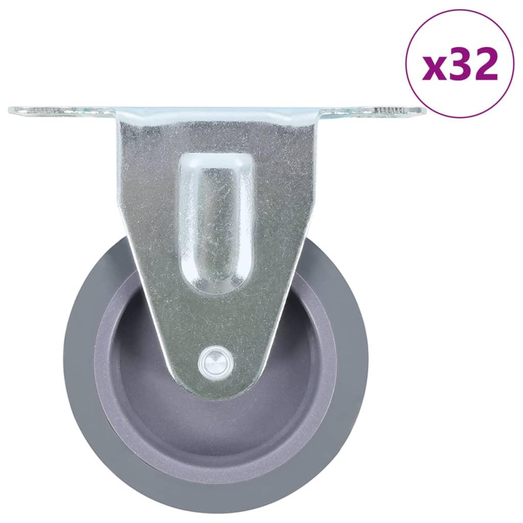 Faste hjul 32 stk. 75 mm billede