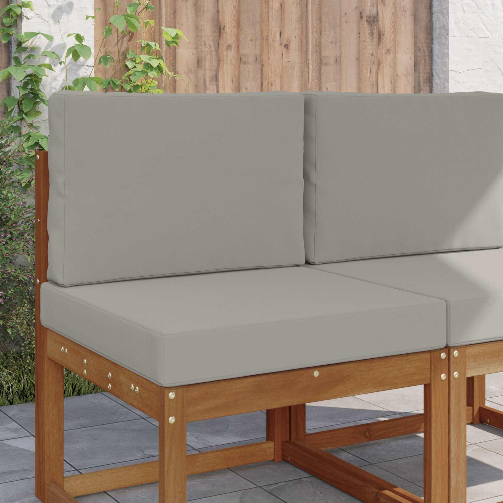 Udendørs Sofa Pude 2 stk Grå Polyester billede