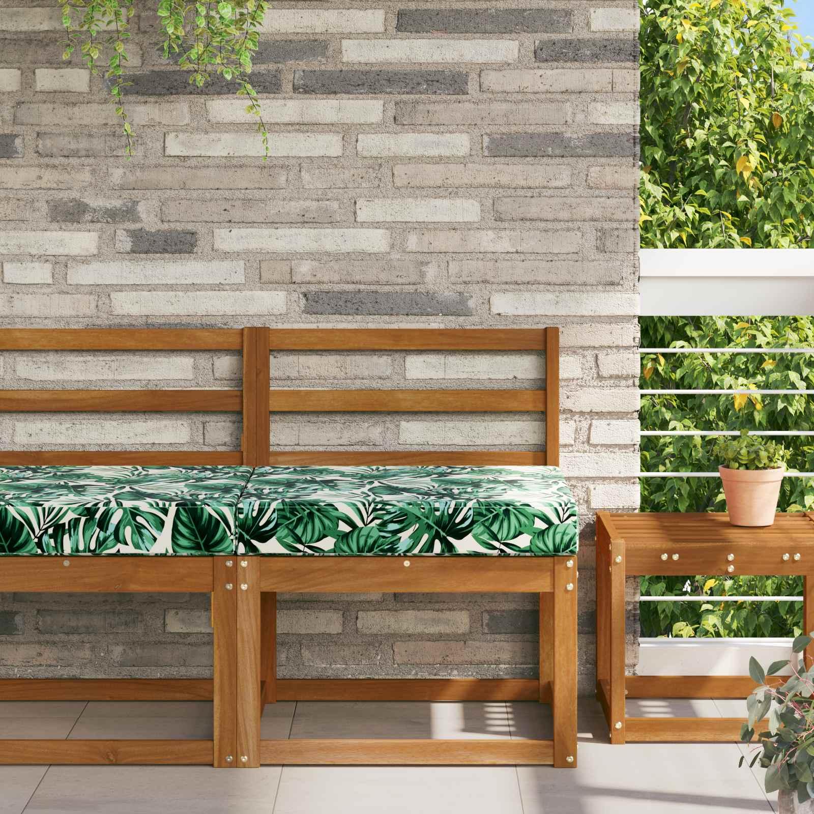Udendørs Sofa Pude Bladmønster 60 x 60 x 8 cm Polyester billede