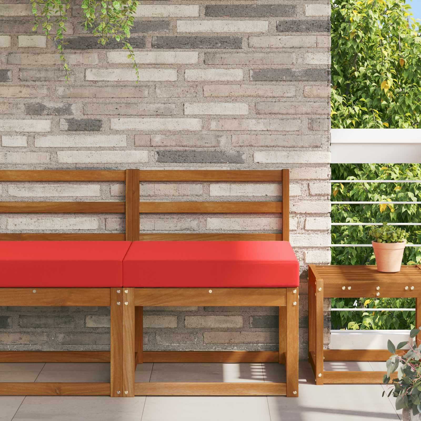 Udendørs Sofa Pude Rød 60 x 60 x 8 cm Polyester billede