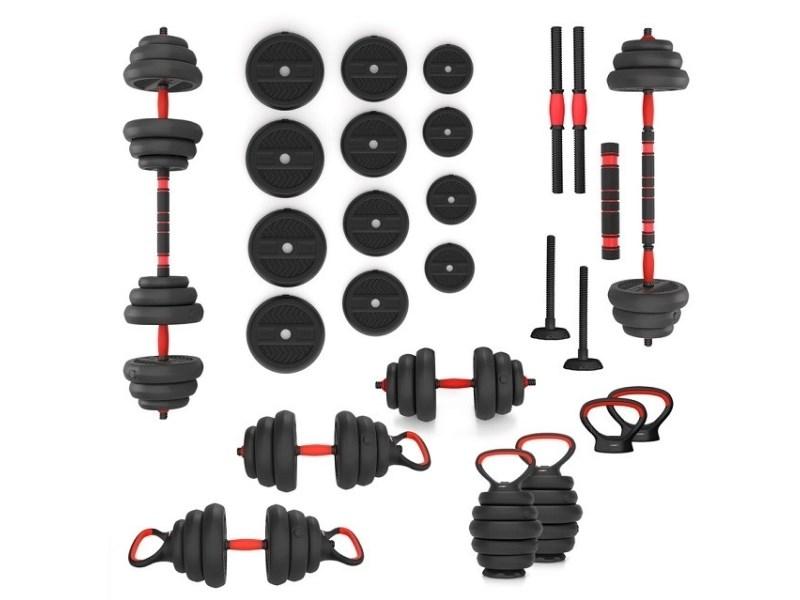 HMS SGN120 6‑i‑1 vægtsæt - vægtstang, håndvægte og kettlebell, 20 kg billede