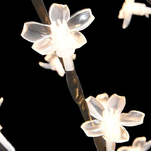 Juletræ 128 LED'er varmt hvidt lys kirsebærblomst 120 cm