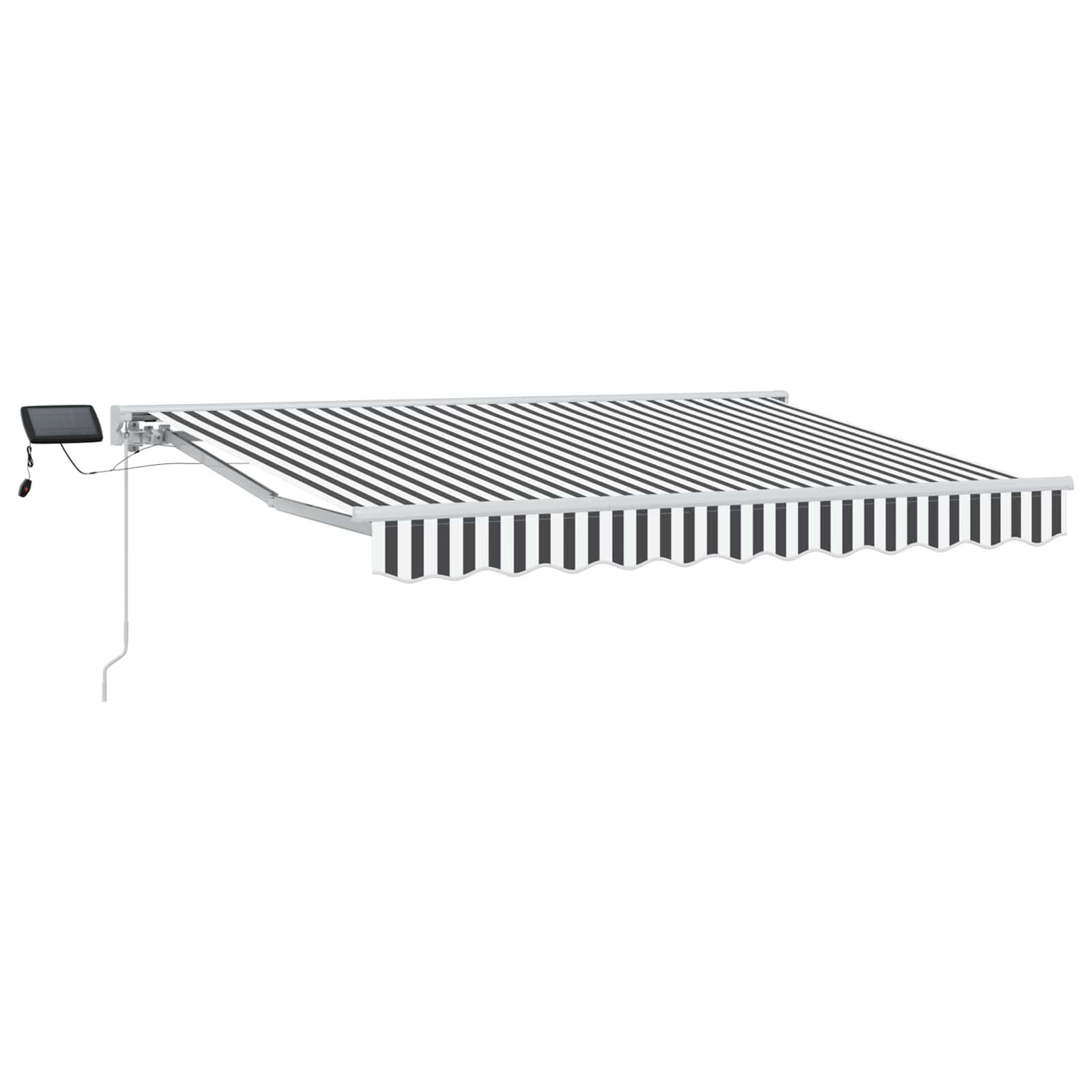 Manuel markise-ramme med LED-lys Anthracit og hvid 3,5 x 2 m billede