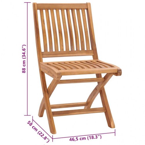 Havestole i massivt teak - 2 stk. med beige hynder, foldbare
