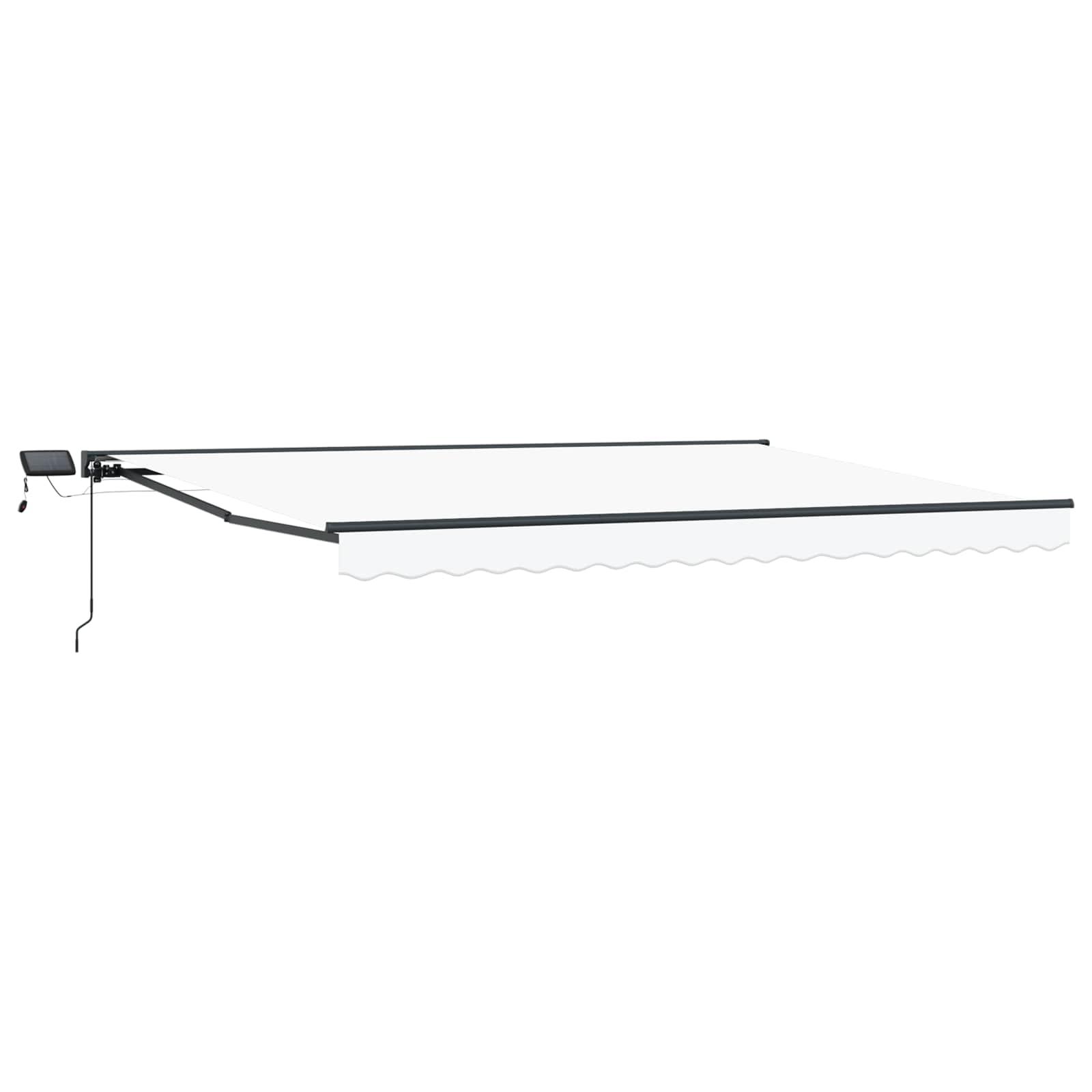 Manuel markise-ramme med LED-lys Hvid 4,5 × 3 m billede