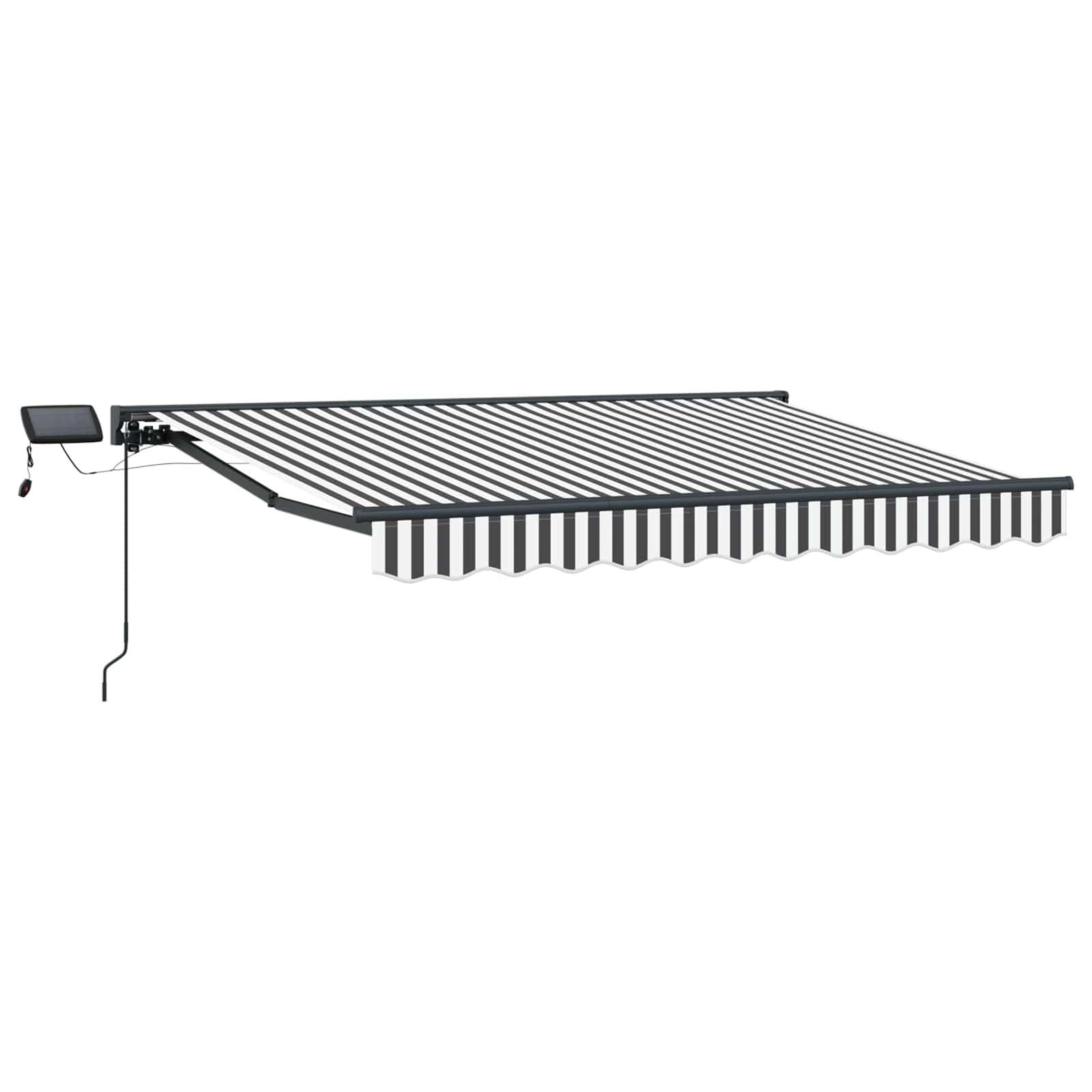 Manuel markise-ramme med LED-lys Anthracit og hvid 3 x 2,5 m billede