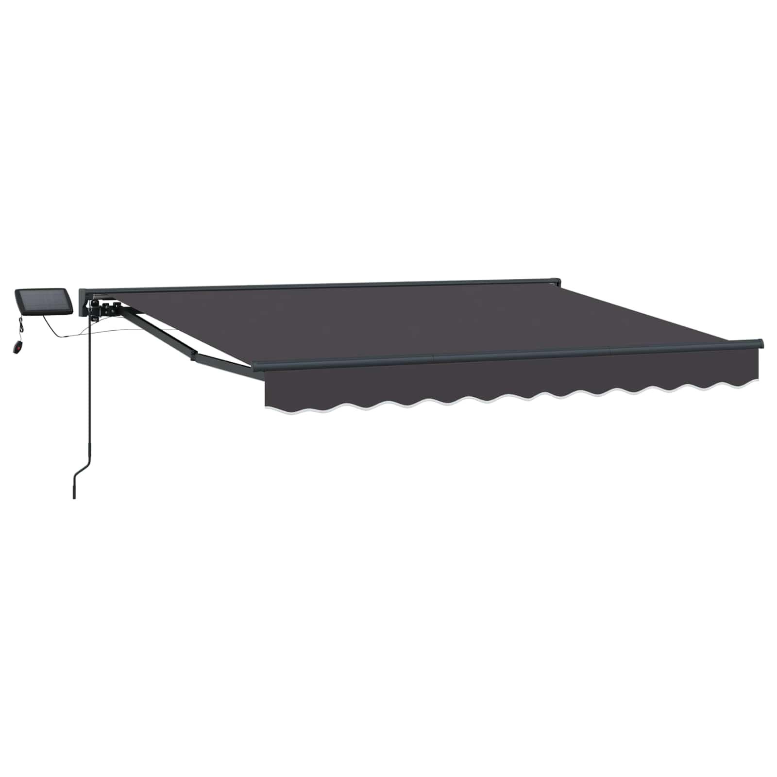 Manuel markise-ramme med LED-lys Antracit 3 x 2,5 m billede
