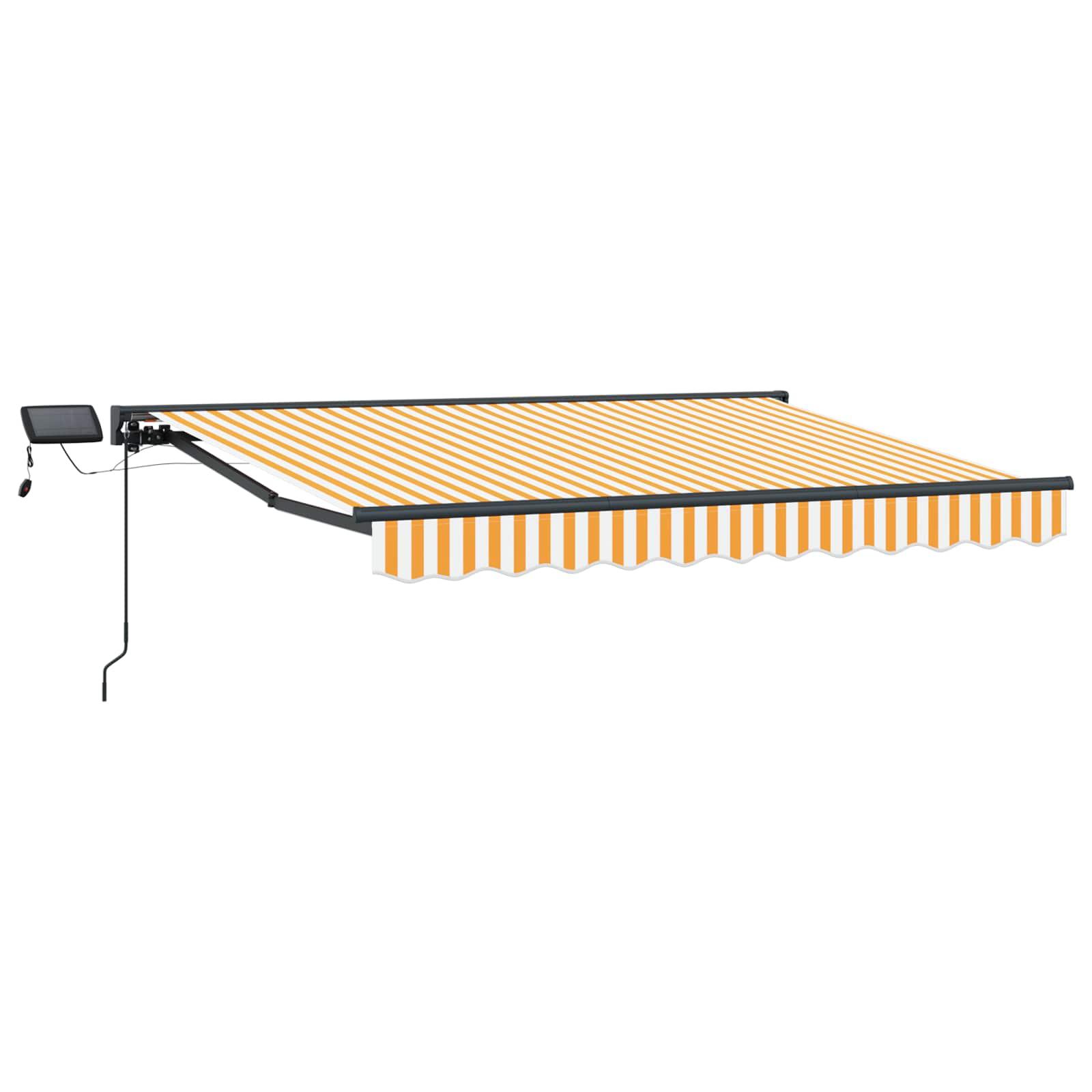 Manuel markise-ramme med LED-lys Gul og Hvid 3,5 x 2 m billede