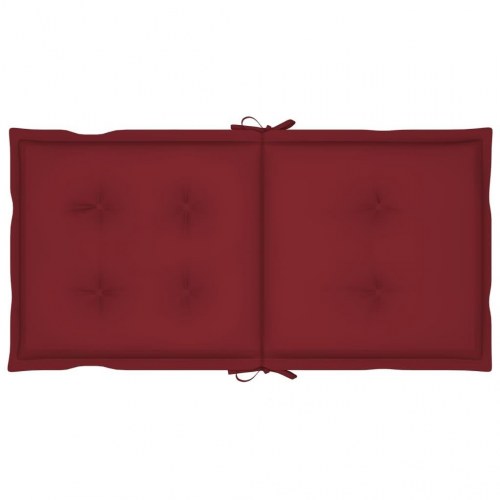 Stolehynder m. lav ryg 4 stk. 100x50x7 cm stof vinrød