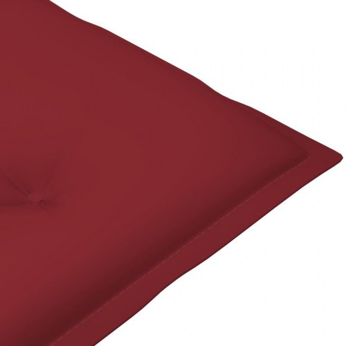 Stolehynder m. lav ryg 4 stk. 100x50x7 cm stof vinrød