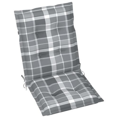 Hynder til havestol 4 stk. 100x50x7 cm gråternet mønster