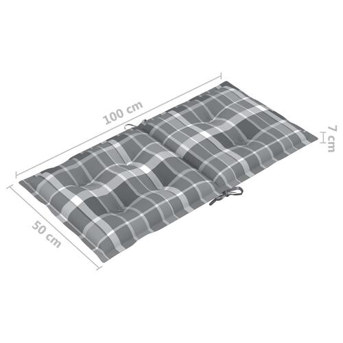 Hynder til havestol 4 stk. 100x50x7 cm gråternet mønster