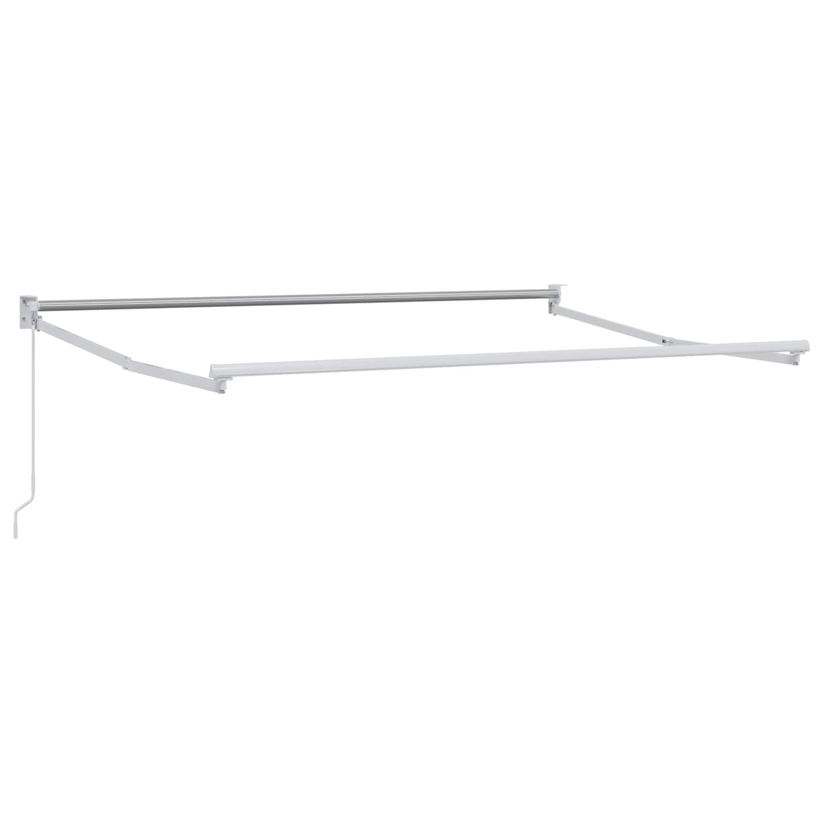 Manuel udtrækkelig markise - hvid 3,5 × 2 m, aluminium billede