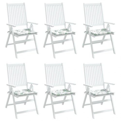Stolehynder 6 stk. - 40 × 40 × 4 cm i oxfordstof med bladmønster