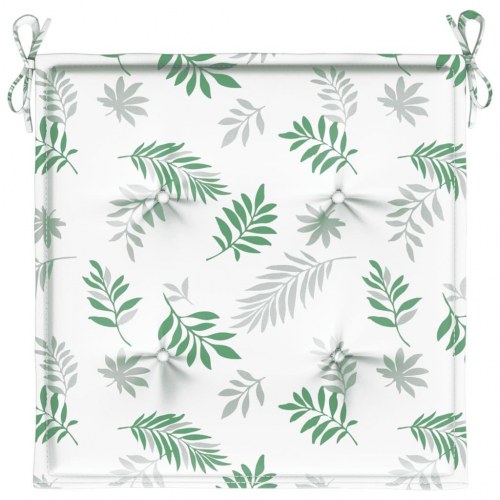 Stolehynder 6 stk. - 40 × 40 × 4 cm i oxfordstof med bladmønster