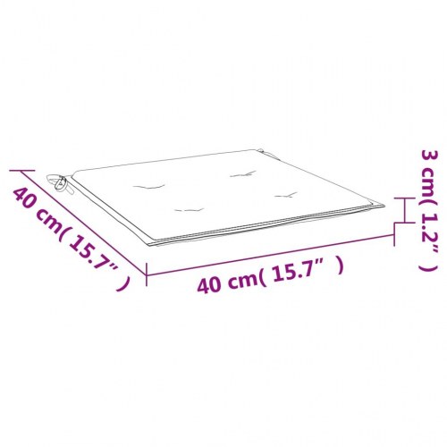 Stolehynder 6 stk. - 40 × 40 × 4 cm i oxfordstof med bladmønster