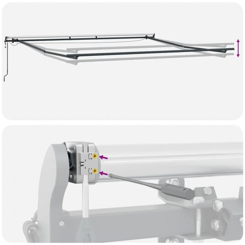 Markise med LED-lys og automatisk betjening - 500 x 300 cm, bordeaux