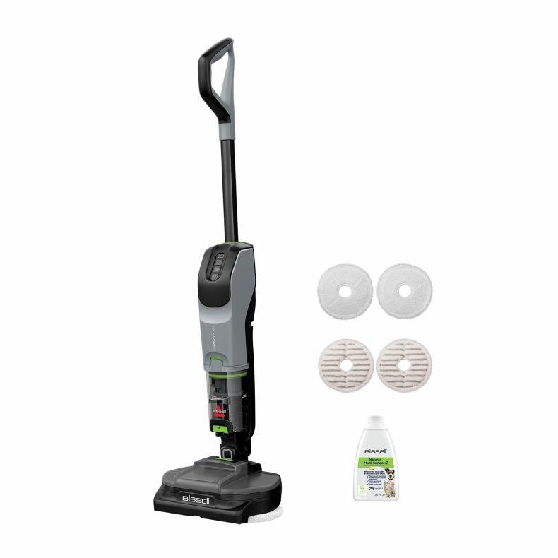 BISSELL SpinWave + Vac Pet Pro – ledningsfri gulvvasker og støvsuger, grå/sort billede