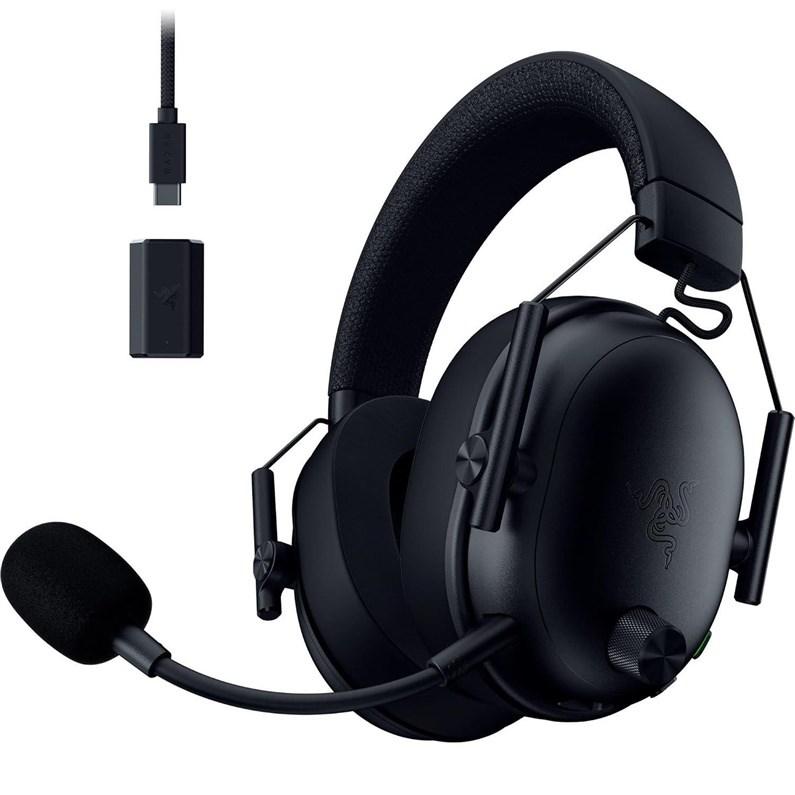 Razer BlackShark V3 - Headset - fuld størrelse - Bluetooth/2,4 GHz radiofrekvens - kablet, trådløs - USB-A, USB-C - 3,5 mm stik - støjisolerende - sort