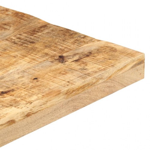 Bistrobord 80 × 80 × 75 cm - firkantet i ru mangotræ med sort jernfod