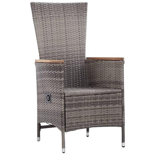 Loungesæt til haven 3 dele med hynder polyrattan grå