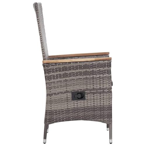 Loungesæt til haven 3 dele med hynder polyrattan grå