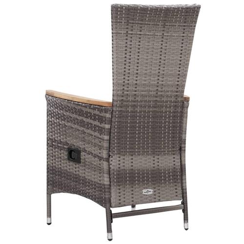 Loungesæt til haven 3 dele med hynder polyrattan grå