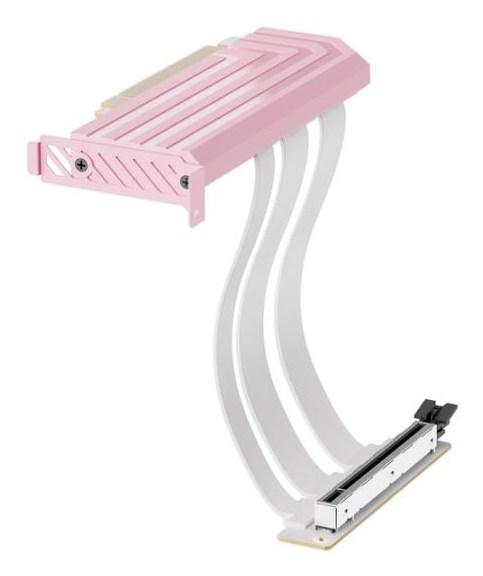 Hyte PCIe 5.0 Hyper Riser 0,2 m – vinklet GPU-forlænger, pink/hvid billede