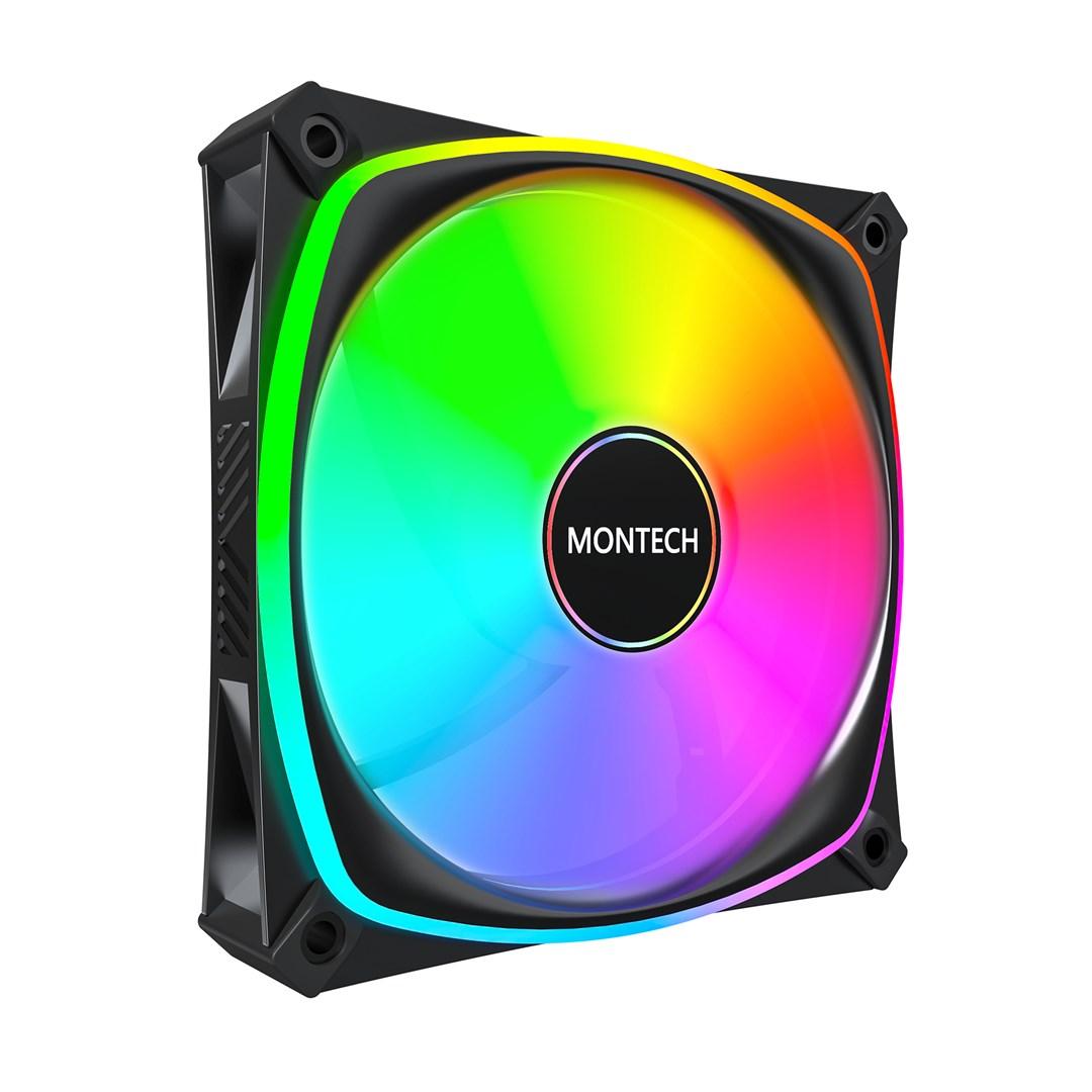 Montech AX120 Pro 120 mm kabinetventilator - sort, 3-pak billede