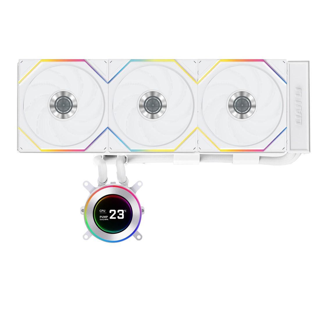 LIAN LI Galahad II Hydroshift LCD-C 360TL AIO CPU-køler - 360 mm, hvid billede