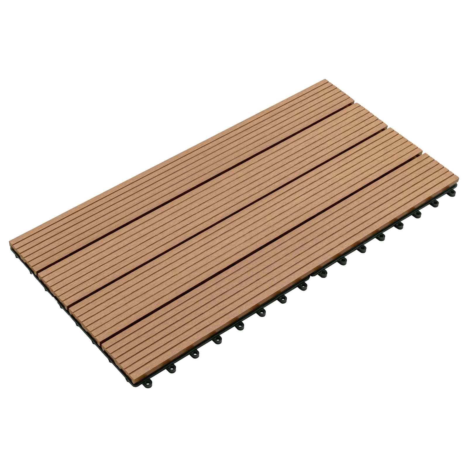 Terrasse Flise 6 stk Brun 60 x 30 cm WPC billede