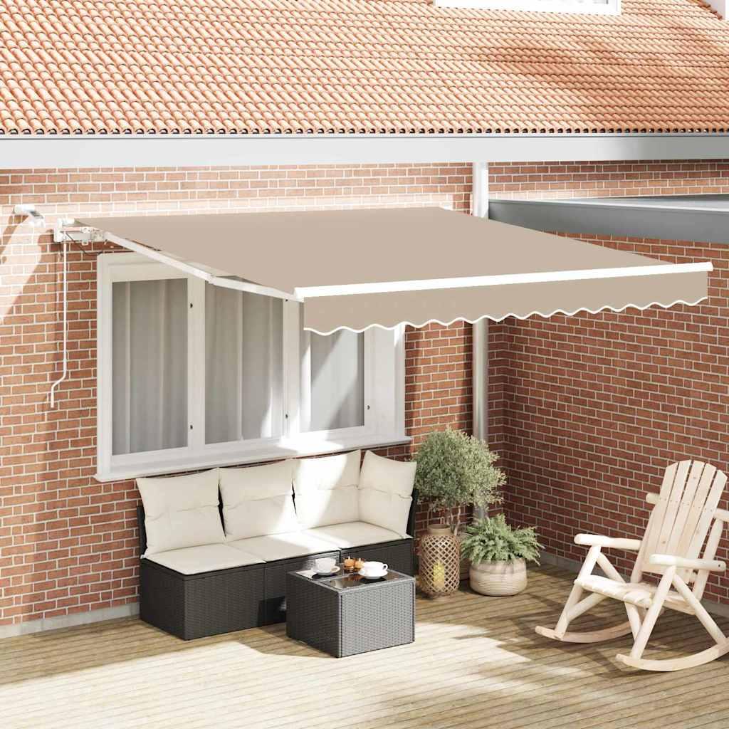 Utrækkelig Markise Beige 350 x 250 cm Polyester og metal billede