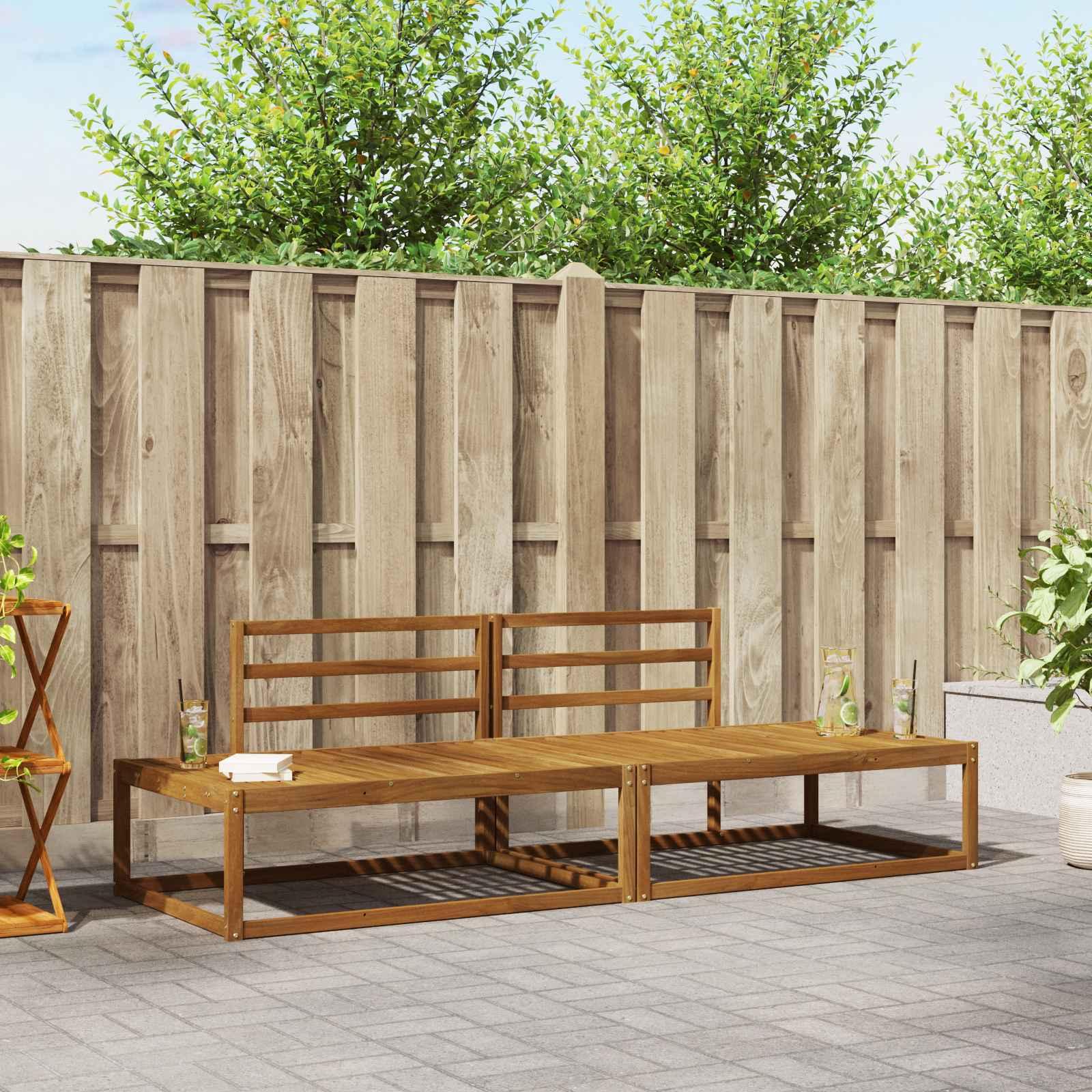 Udendørs sofagruppe 2 Stk Naturfarvet 230,5 x 83 x 73 cm billede