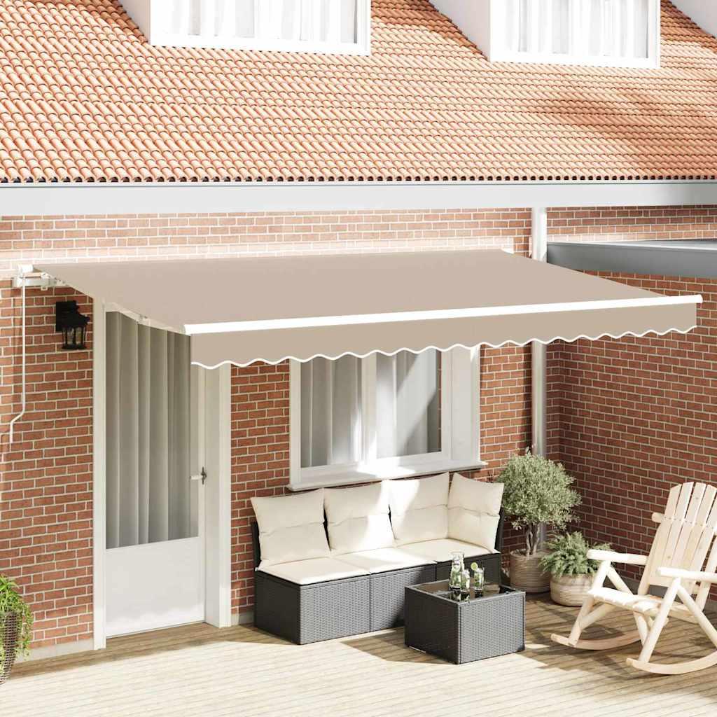 Udtrækkelig markise beige 400 x 200 cm i stof billede