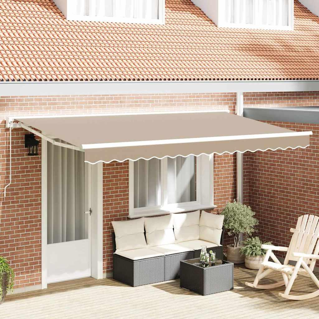 Udtrækkelig markise beige 400 x 200 cm med PU-belagt polyester billede