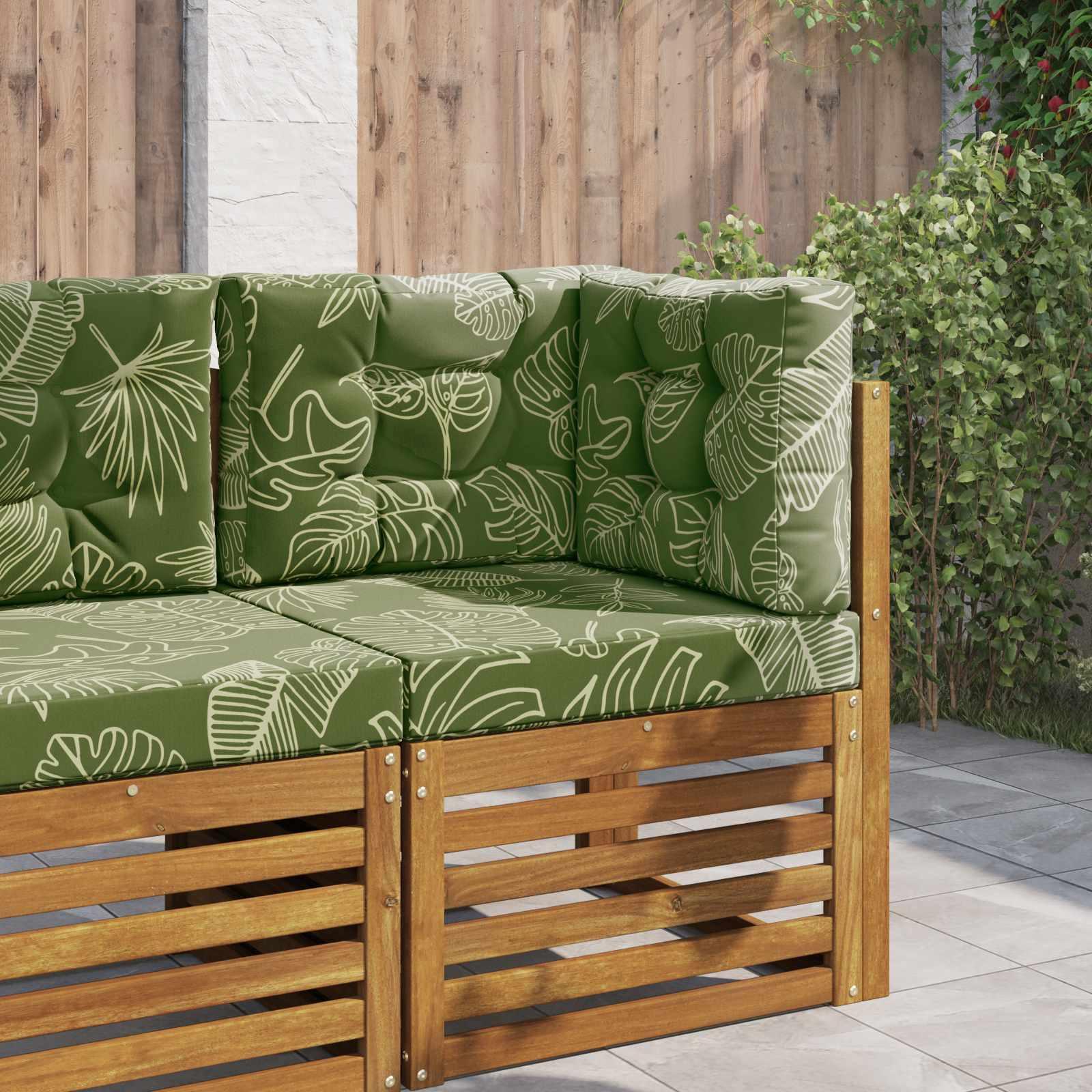 Udendørs Sofa Pude 3 stk Bladdesign Polyester billede