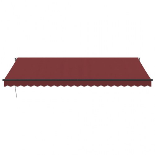 Markise med LED og automatisk betjening 500 x 350 cm - bordeaux