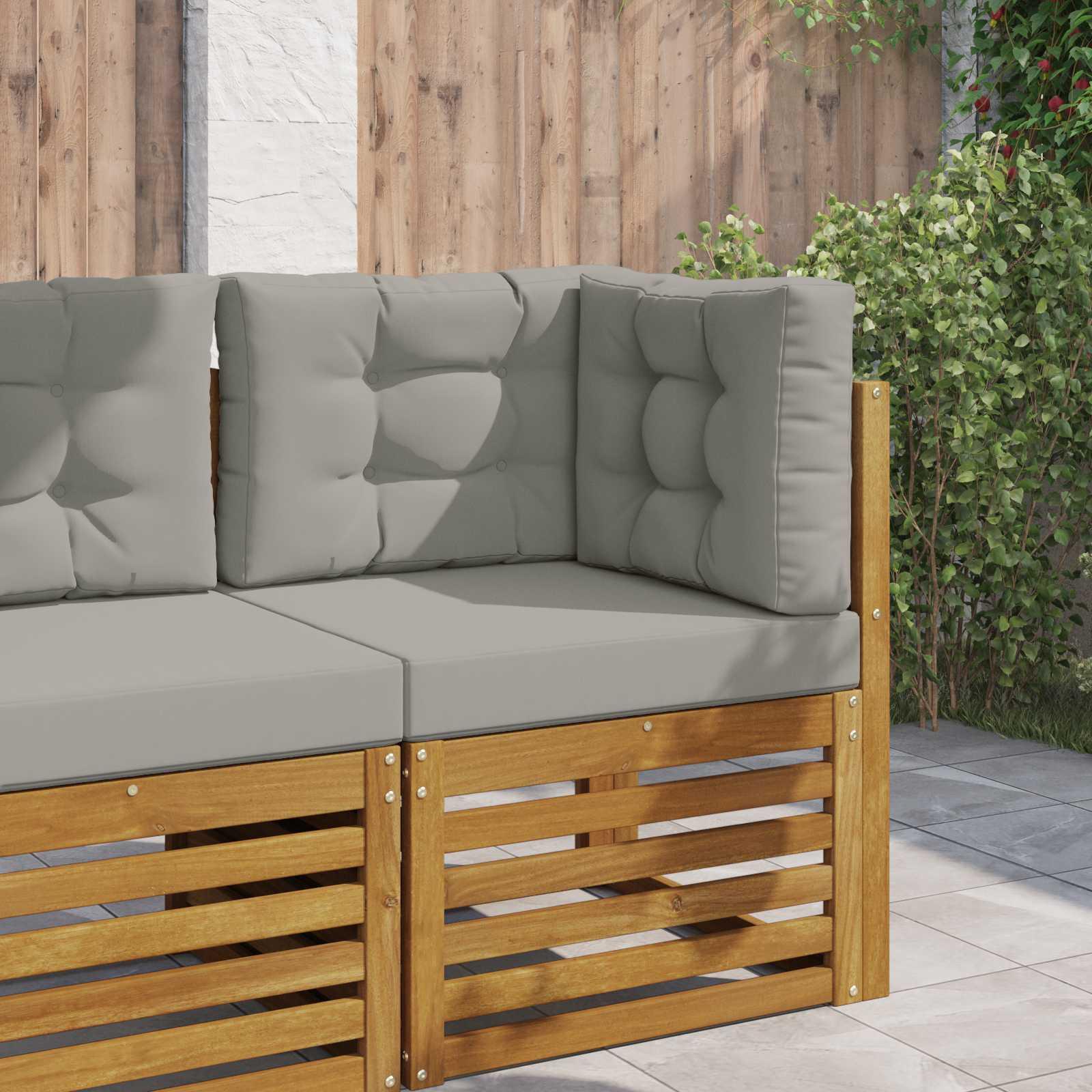 Udendørs Sofa Pude 3 stk Grå Polyester billede