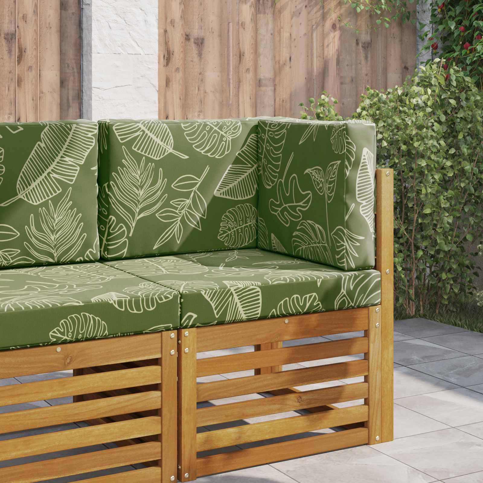 Udendørs Sofa Pude 3 stk Bladdesign Polyester billede