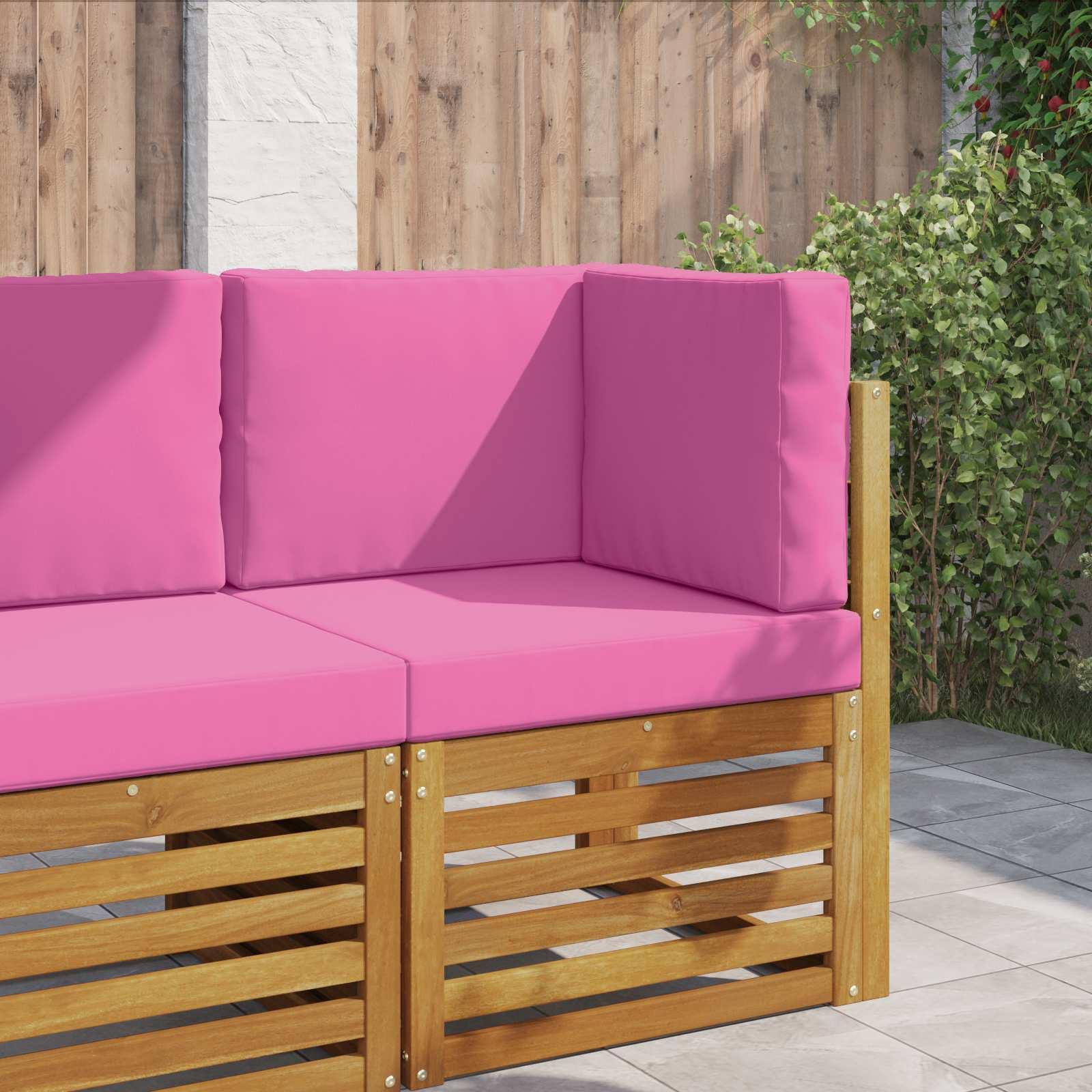 Udendørs Sofa Pude 3 stk Lyserød Polyester billede