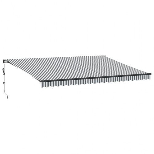 Markise med LED og automatisk betjening 500 x 350 cm - antracitgrå/hvid